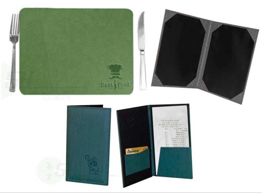 PORTA-MENÚS, PORTA-VINOS, PORTA-BAUCHERS, MANTELES